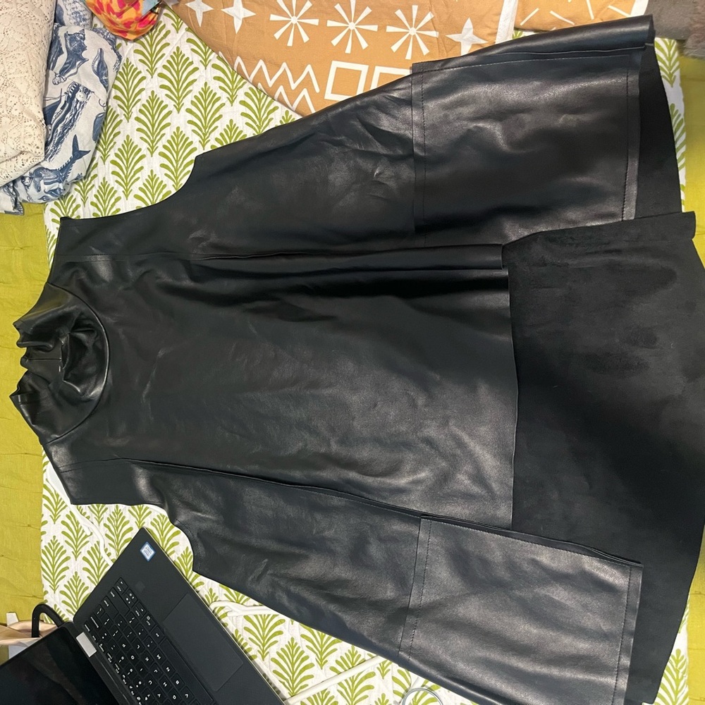 PLANET by Lauren G Black Faux Leather Women's Jacket